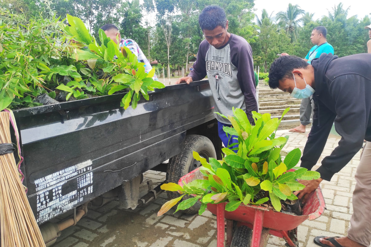 Warga sedang minta bibit malahengo ke Balai Pengelolaan Daerah Aliran Sungai (DAS) dan Hutan Lindung Gorontalo. (Foto: Sarjan Lahay/ Mongabay Indonesia)