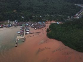 Pencemaran Limbah Sedimen Bekas Tambang di Desa Lafeu, Bungku Pesisir, Morowali, Sulawesi Tengah. Foto: WALHI Sulteng