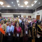 Ratusan Perempuan Adat dari berbagai wilayah Nusantara berkumpul dalam Temu Nasional (Temunas) IV PEREMPUAN AMAN di Sentul, Kabupaten Bogor, Jawa Barat, Kamis (15/10/2026). Foto: Perempuan AMAN.